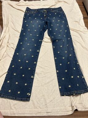 Vintage Y2K White Label Lilly Pulitzer Embroidered Starfish Jeans Dark Wash